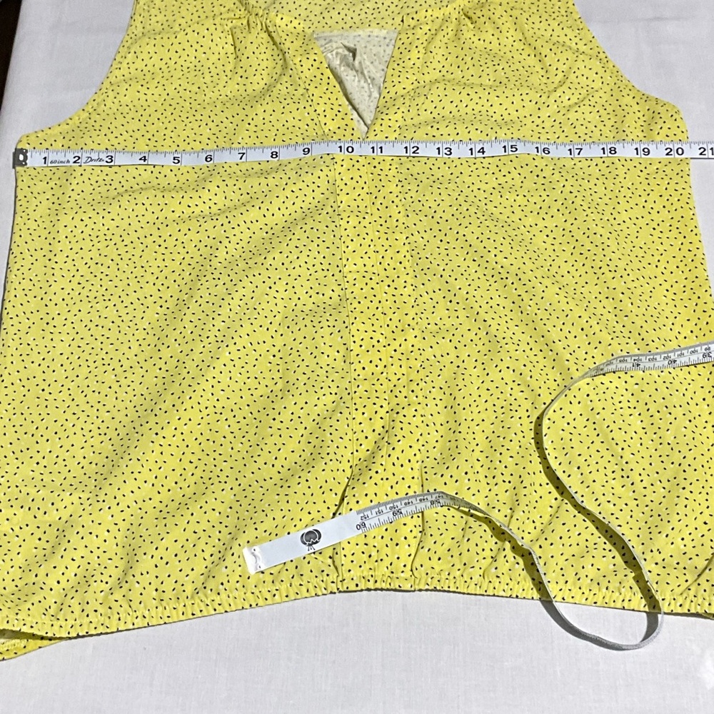 LOFT Yellow Polka Dot Sleeveless V-Neck Blouse - Size Large - Picture 7 of 8